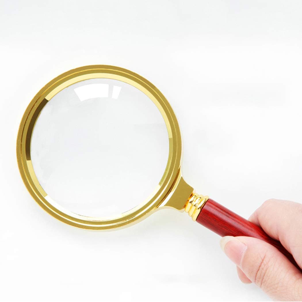 Magnifying Glass 10x Magnification Magnifier Handheld Magnifier for Science, Reading Book, Inspection. (10x Handheld Magnifier-Wooden Handle)