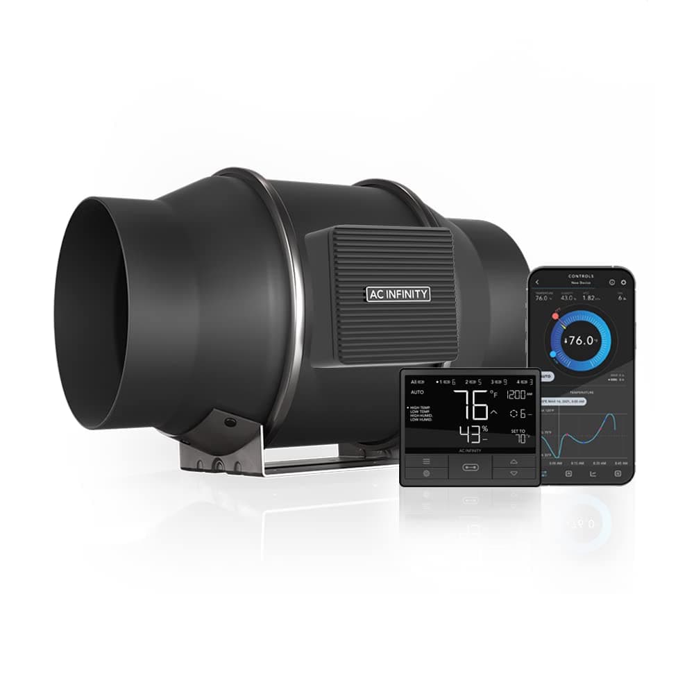 CLOUDLINE T6, Quiet Inline Duct Fan System with Temperature and Humidity Controller, 6-Inch