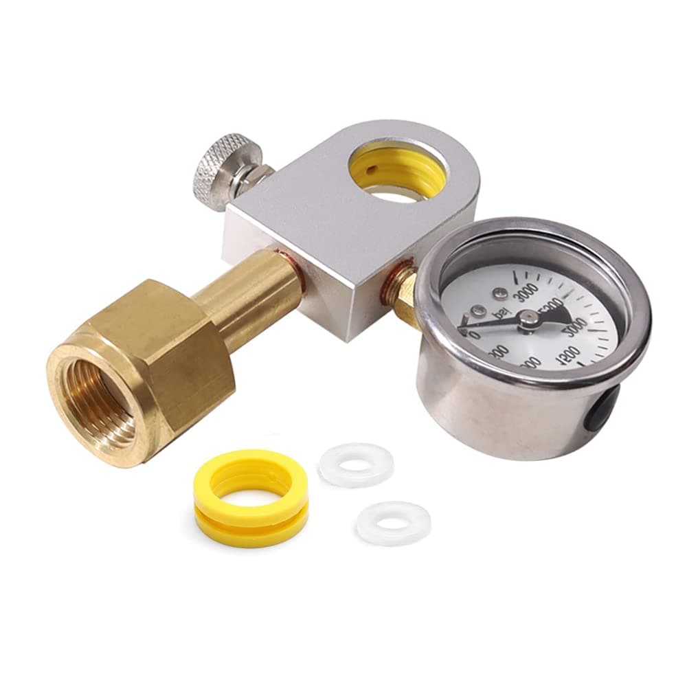 OwfeelCO2 Refilling Adapter with Pressure Gauge, Soda CO2 Adapter Refill Quick Adapter Compatible for Duo Terra Art Soda Pink Co2 Cylinder