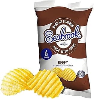 VSTARChips Crisps Bags Collections - Deliciously light & Crispy Chips Bags (Seabrook Beefy (6 x 25g), 4 Packs)