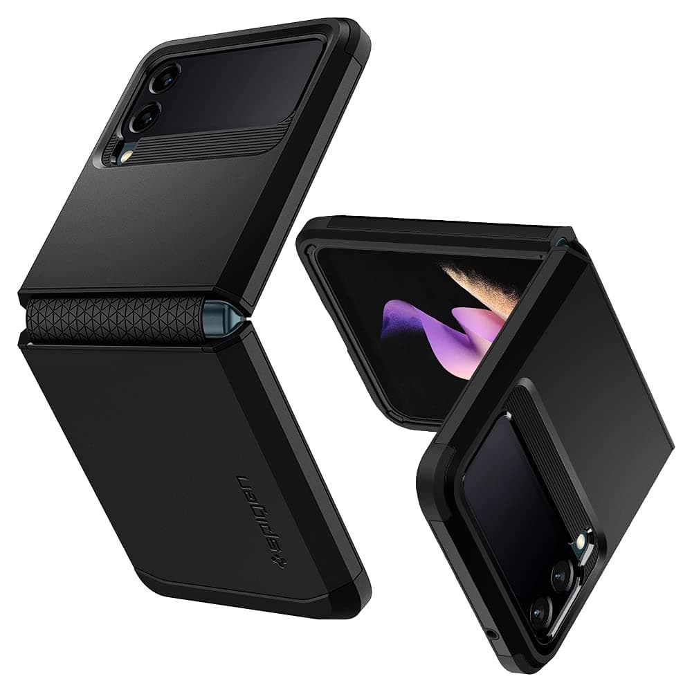Spigen Tough Armor [Hinge Protection Technology] designed for Galaxy Z Flip 3 5G Case Cover (2021) - Black