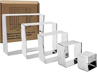 Antallcky Square Cookie Cutter Set-5 piece-2",2.5", 3", 3.5",4"