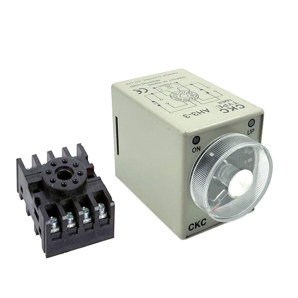 AH3-3 Time Delay Timer Relay Solid State AC 220V 8 Pins 0-10Min with Socket