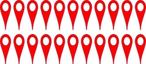 StickerTalk Map Pointer Vinyl Stickers, 1 Sheet of 22 Stickers, 0.35 inch by 1 inch Each