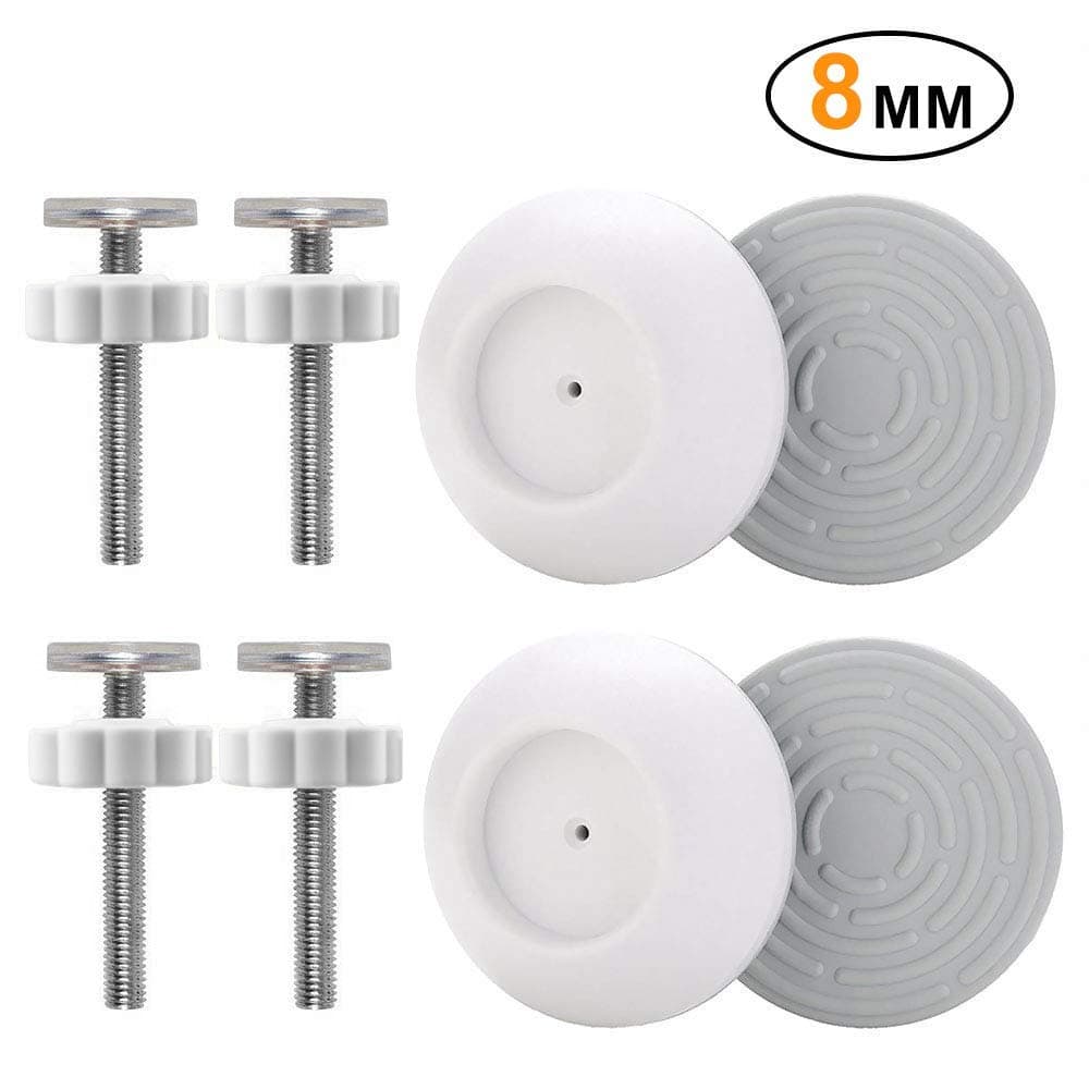 Baby Gate Threaded Spindle Rods M8(8mm) 4 Packs, Pressure Mounted Gates Wall Cups 4 Packs, Walk Thru Gate Accessory Screw Bolts Kit, Replacement Hardware Parts Fit for Pet Dog Gates, Doorways, Stairs