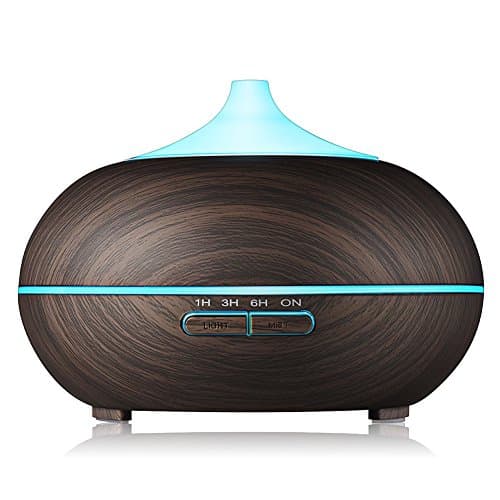 Fritas Essential Oil Diffuser-300ML Ultrasonic Aroma Diffuser Wood Grain Humidifier Cool Mist Diffusers with 7 Color LED Lights for Home Yoga Office,Waterless Auto Shut-Off