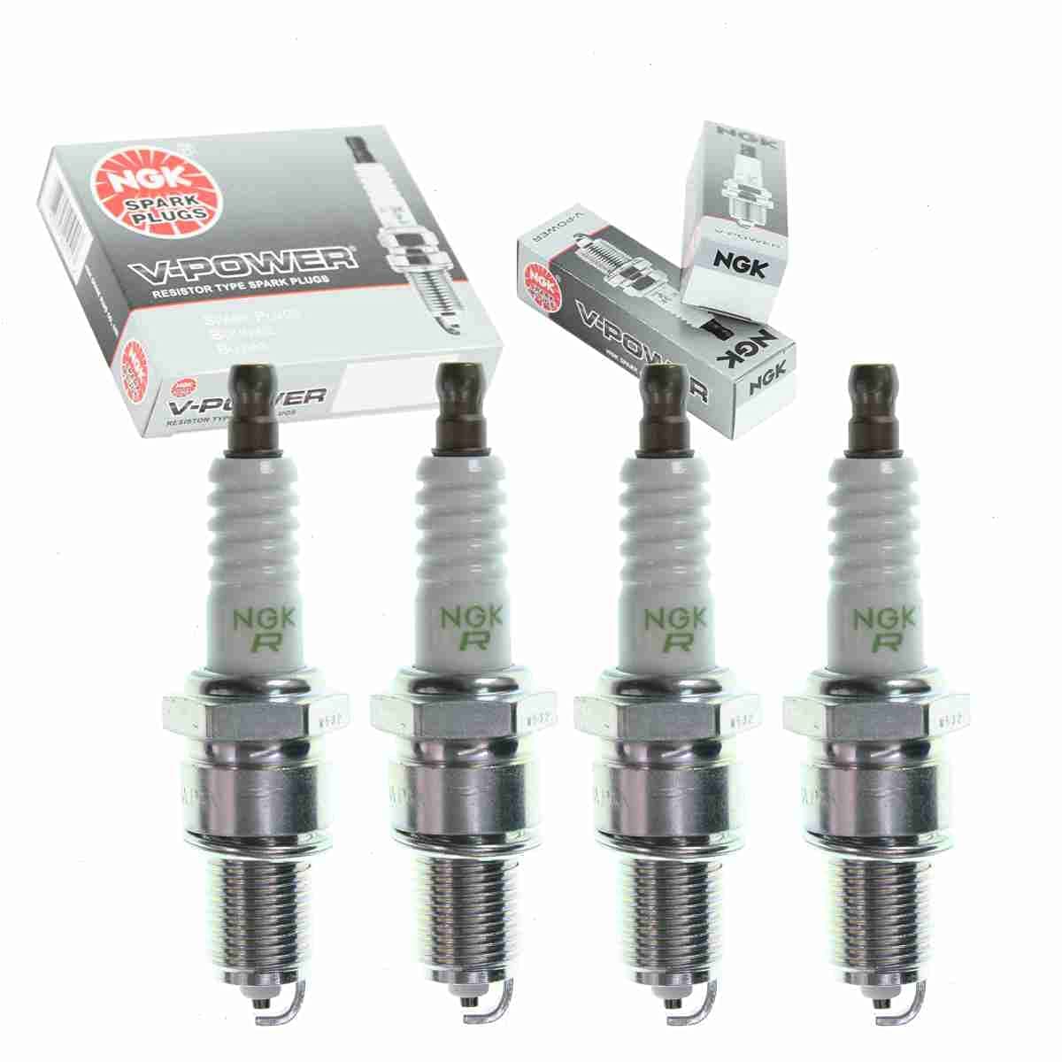 4 pc NGK V-Power Spark Plugs compatible with Suzuki Samurai 1.3L L4 1985-1995