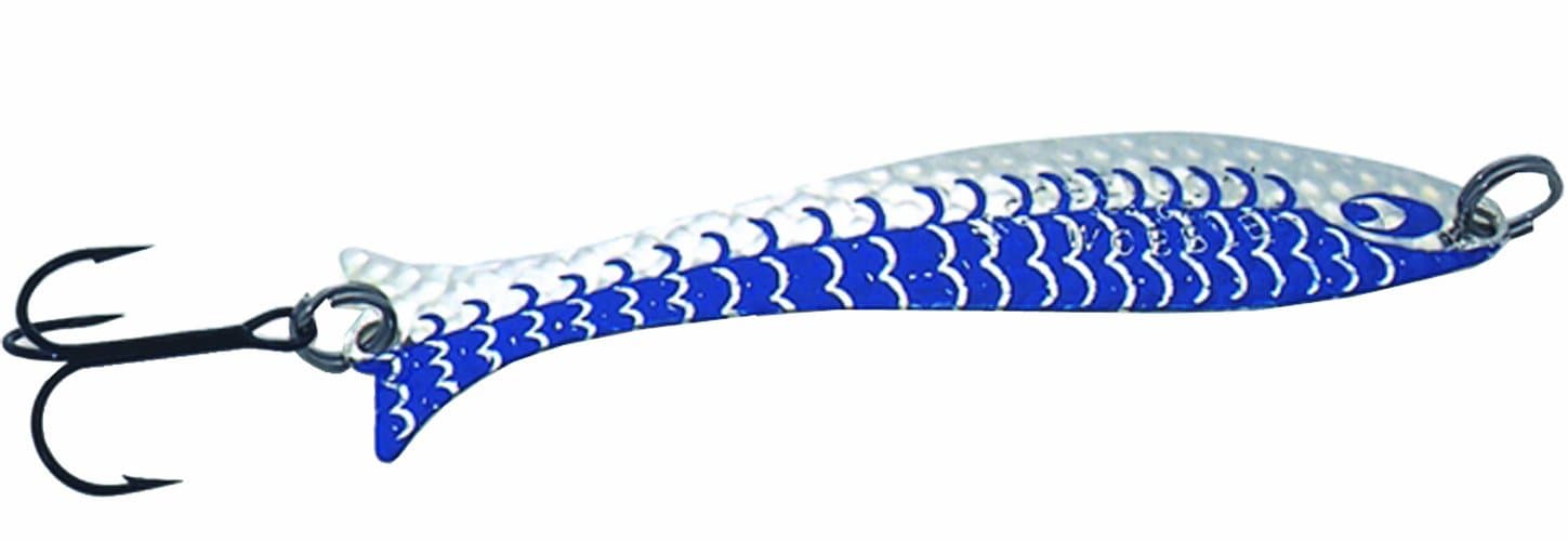 Mooselook 2-1/2-Inch Junior Wobbler, 1/6-Ounce, Silver Nu Wrinkle/Blue Finish