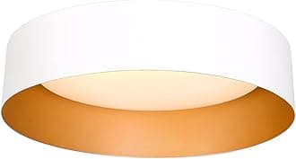 12.5" LED Ceiling Light, Matte White with Gold Inner, Dimmable 3000K/Warm White, 18W (100W Equivalent.), Ceiling Outdoor Lighting Fixtures for Bedroom Hallway