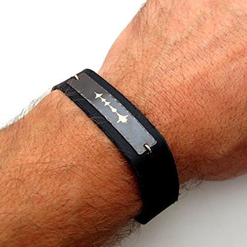 Custom Sound Wave Bracelet for Men - Personalized Leather Bracelet - Black and Gold Voice Recording Bracelet