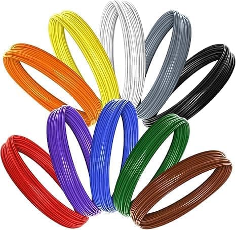 WOL 3D 10 in 1 PLA 3D Pen Filament Refil Pack – 1.75 mm, 10×5 m Filament – Premium 3D Pen Refill – ±0.03 mm Tolerance, 180–210 °C – Vibrant Colours & Portable Box.