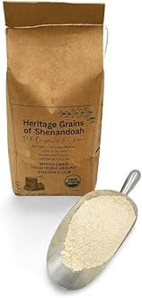 Organic Whole Grain Einkorn Flour, Fresh Stone-Ground & USA Grown, Heritage Grains of Shenandoah- great for gluten issues (Fresh Ground Flour, 50 lb.)