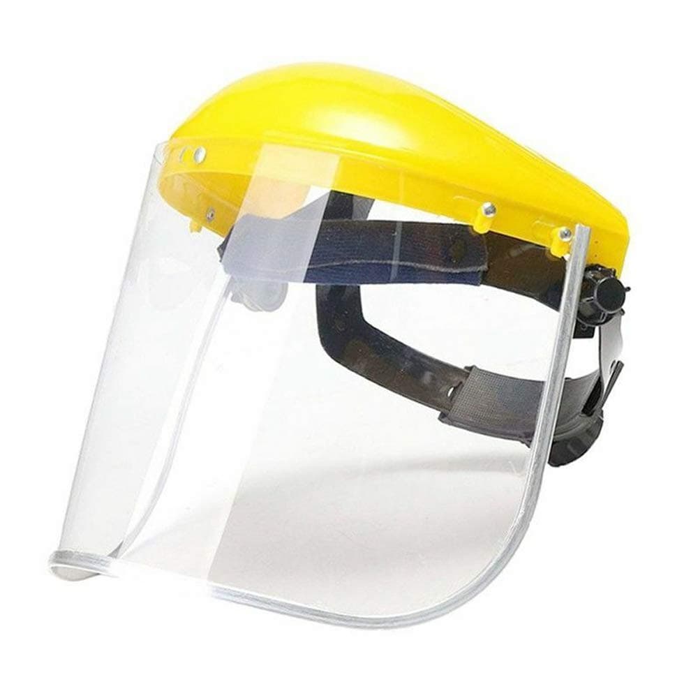 1pc Safety Protective Shield Yellow Clear Head-Mounted Face Eye Shield Screen Grinding