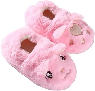 Baby Girls Cute Cartoon Warm House Slippers with Non-Slip Rubber Sole