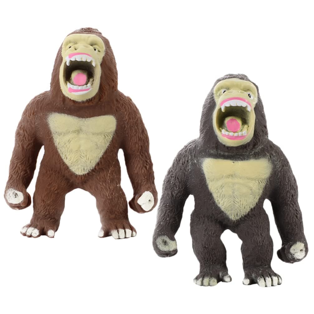 TOYANDONA Stretch Monkey & Gorilla Toys, 2Pcs Funny Monkey & Gorilla Figures for Kids & Adults (Random Color-5.9 inch)