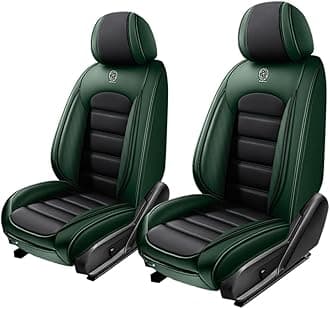 2 Seat Covers for Toyota FJ Cruiser 2007-2014,Premium Nappa Leather Car Seat Covers Car Seat Cushions,Waterproof Soft Seat Covers for Cars,Interior Accessories Airbag Compatible（Standard-Black&Green）