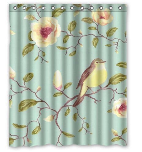 Singing bathroom Birds And Blooms Floral Fabric Moden Classical Custom Shower Curtain bathroom Waterproof Eco-Friendly 60"(W)x72(H)