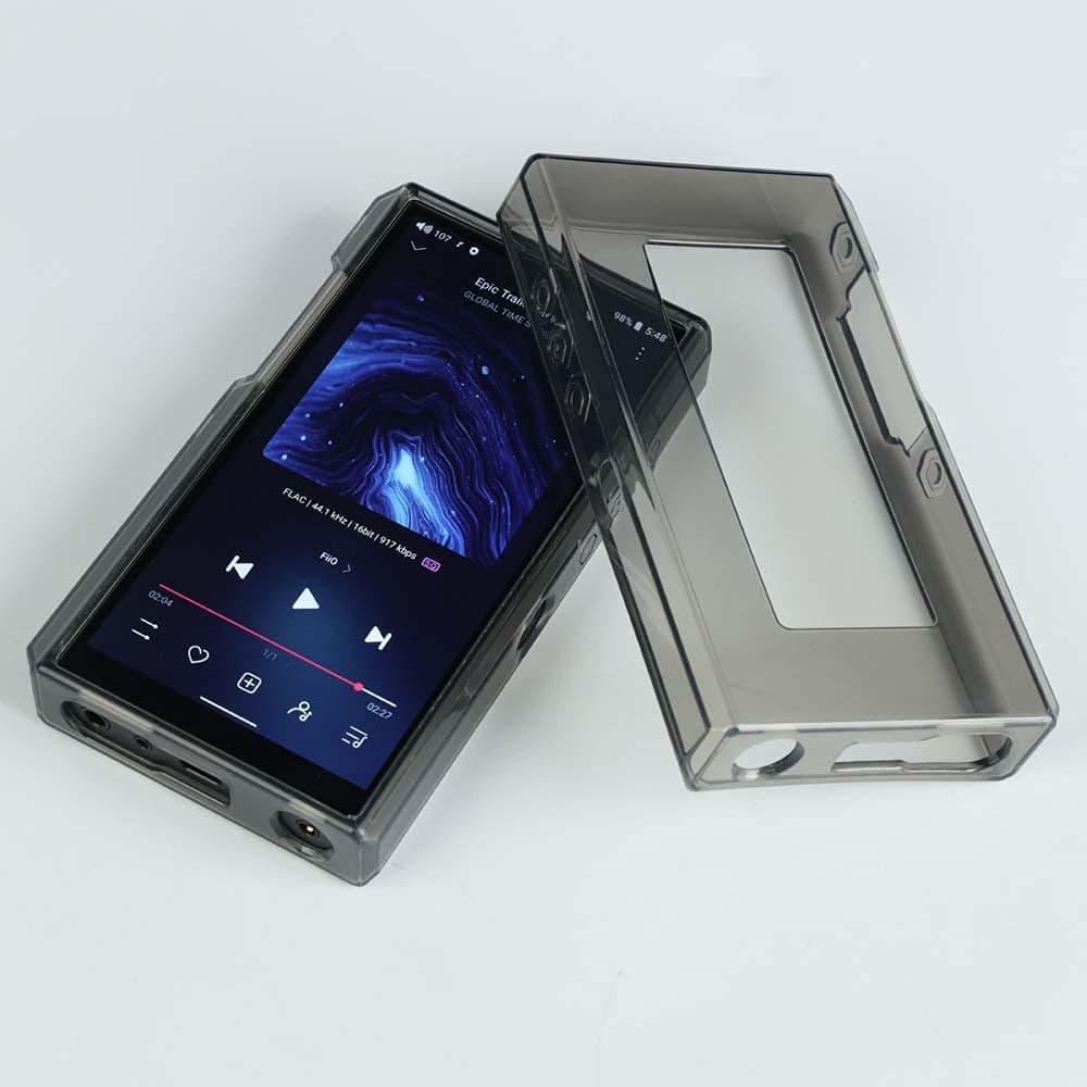 BestforYou Soft TPU Clear Crystal Full Protective Skin Shell Case Cover for FiiO M11 Plus LTD Music Player (Clear Black)