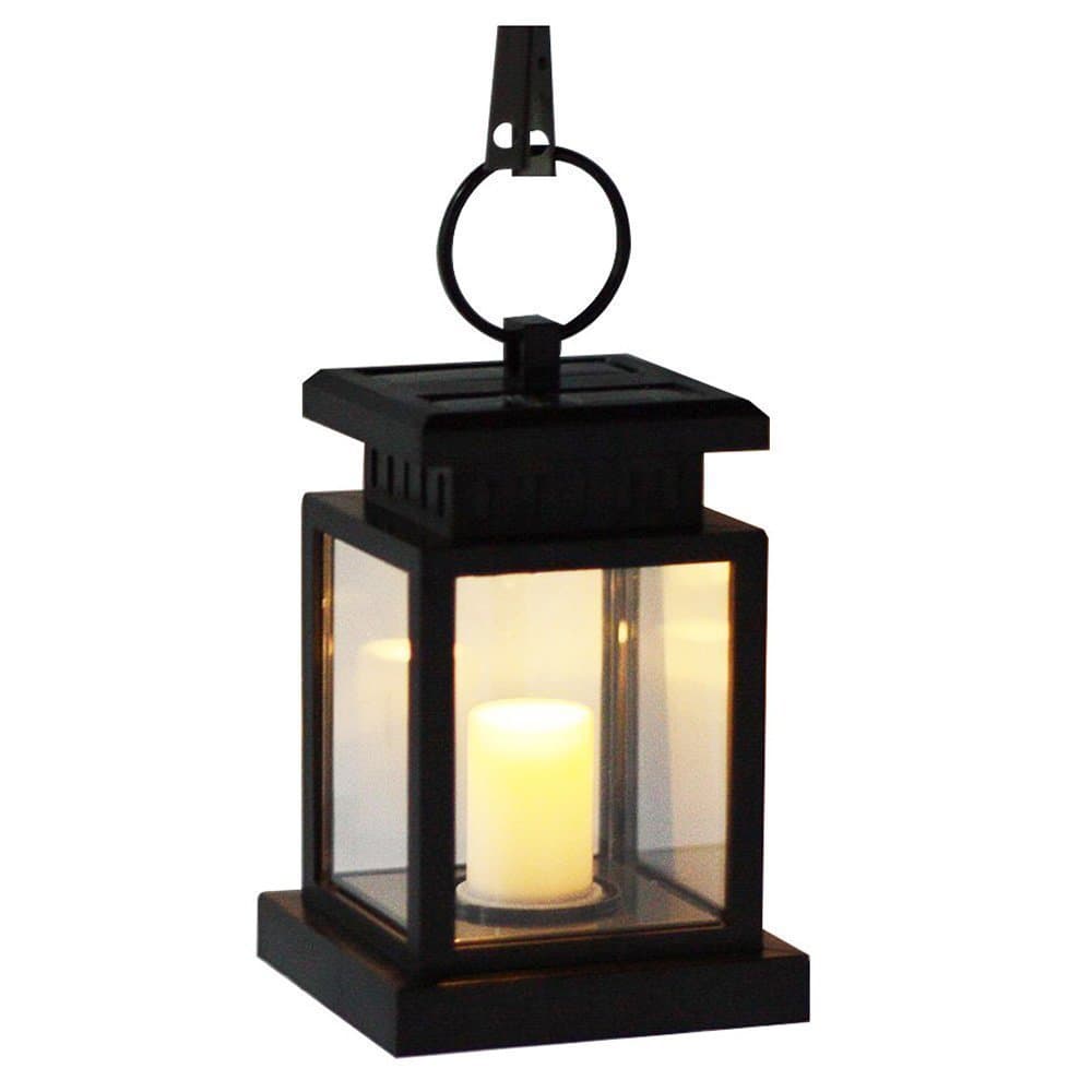 MianBaoShu LED Solar Lantern with Solar Lights Waterproof Security with Candles Decorative Solar Light Decorative Garden Patio Pathway Lighting Balcony Pool Pond Staircase Holder