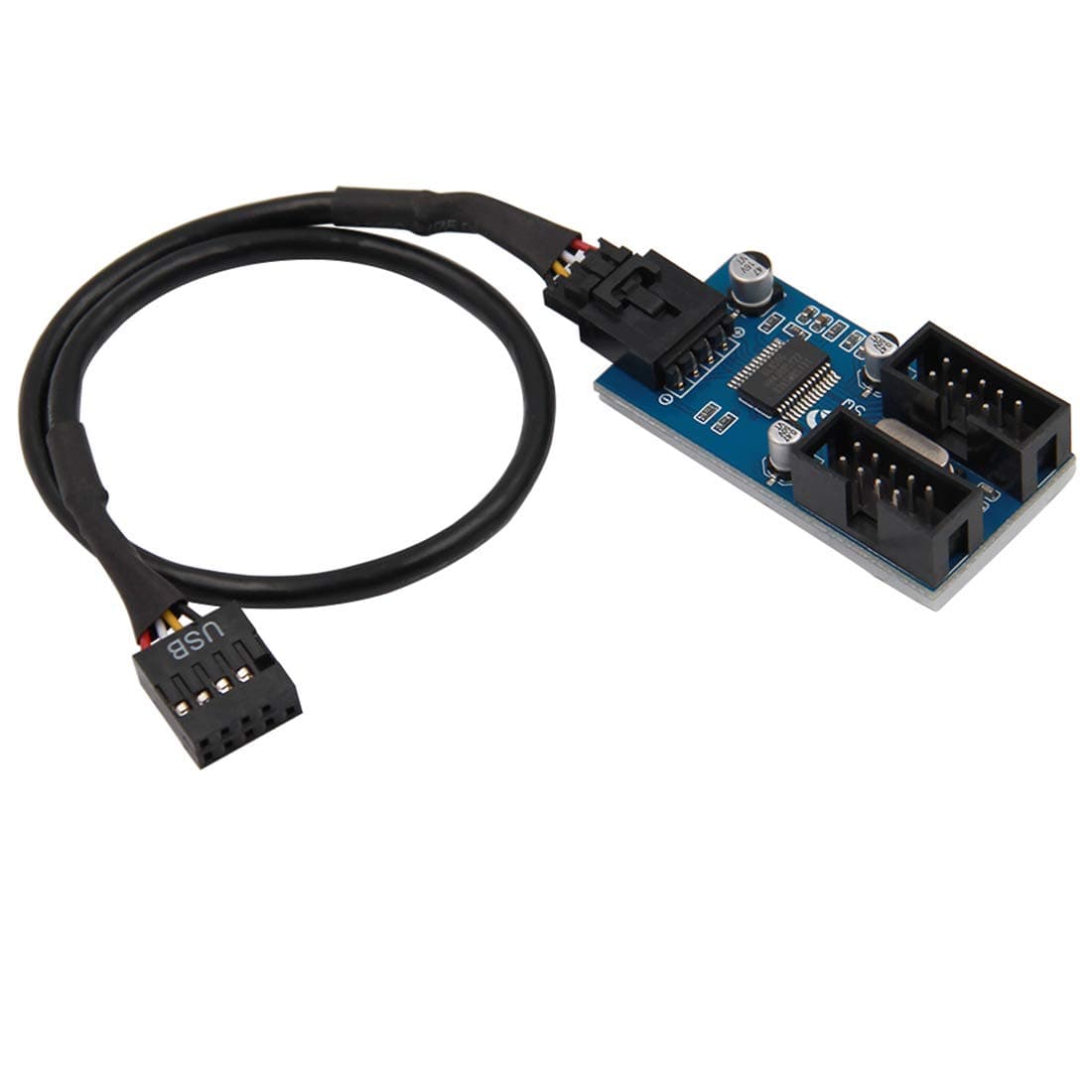 WYMECT Motherboard 9pin Header 1 to 2 Male Extension Splitter Cable