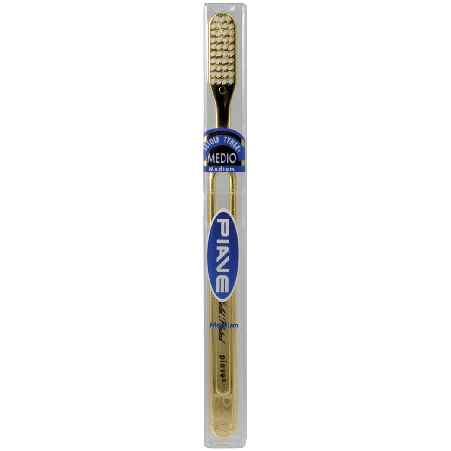 Piave 18kt gold plated medium toothbrush