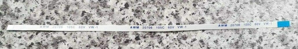 Type B AWM 20706 105C 60V VW-1 6 Pin 17cm Long 0.3cm Wide Flex Ribbon Cable