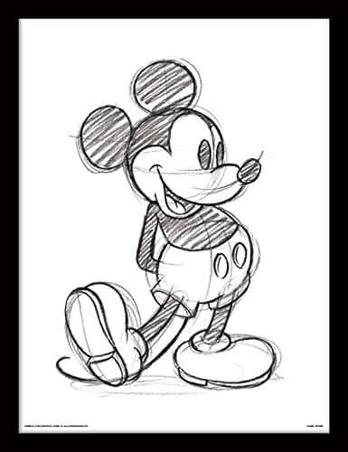 Pyramid International Mickey Mouse (Sketched - Single) 30cm x 40cm Framed, Collectors Print, One Size