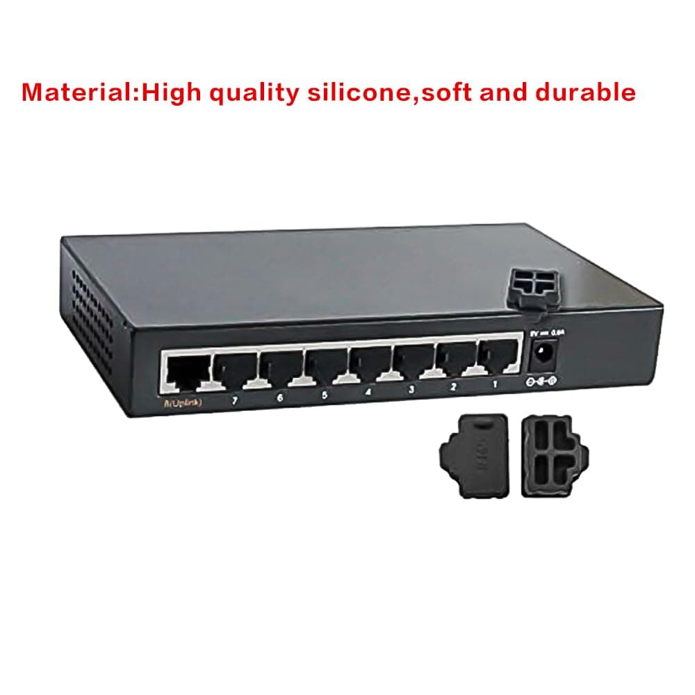 シリコン 110個 イーサネット ハブ ポート RJ45 防塵カバー プラグ プロテクター ストッパー キャップ メスポート用 ブラック テレビ コンピュータ その他のデバイス用