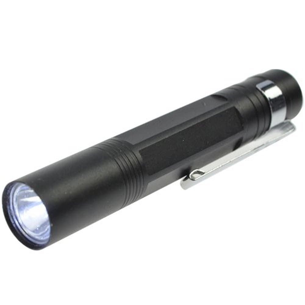 Bahama 34495E1 Silver LED Flashlight - Small with Belt Clip - Versatile: Auto, work, Keller, travel, outdoor, camping - Operation with 1 x AA R6 batteries (not included)