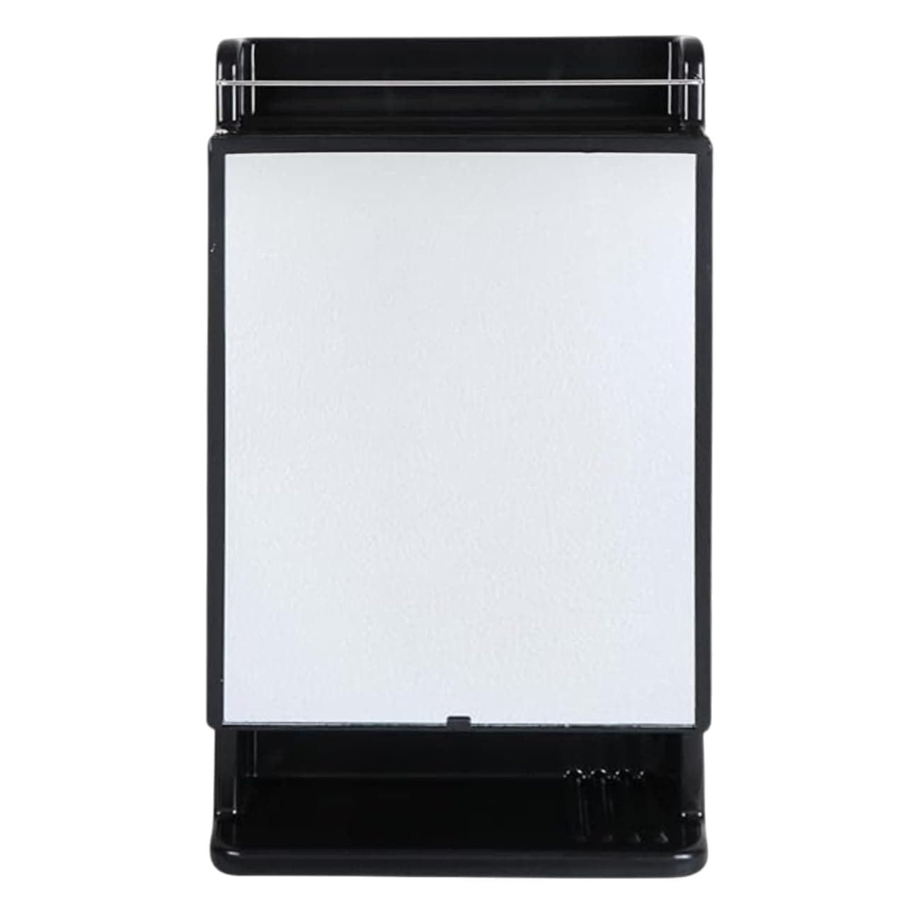 BRANCO Bathroom Cabinet with Mirror | Storage Organiser | Strong Plastic Bathroom Shelves Wall Mounted | Mirror Cabinet (Black)