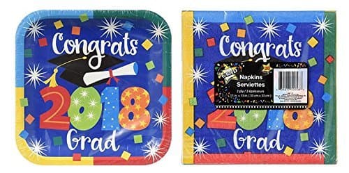 Graduation Party Package Class of 2018 for 14 Guests Includes Plates & Napkins - 34 ct