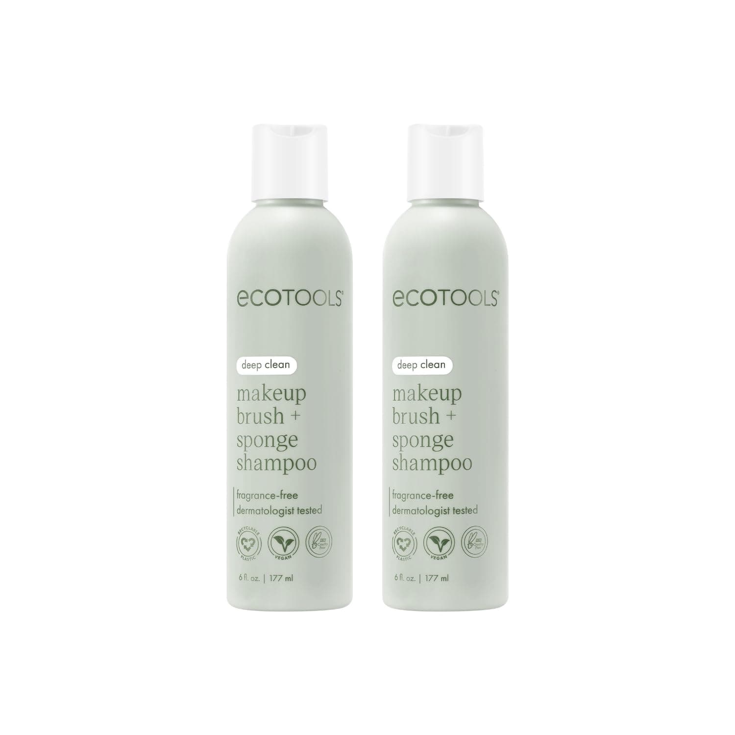 Makeup Brush & Sponge Shampoo - Removes Makeup, Dirt & Impurities - Fragrance-Free, Vegan & Cruelty-Free, 6 fl.oz./177 ml, 2 Count