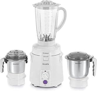 Supermix Mixer Grinder|900 Watts Double Ball Bearing Motor|22000 RPM|Non-Stop 90 Mins Running|3 Jars including 1750ml Blender, 1000ml Grinder, 500ml Chutney Jar| (White)