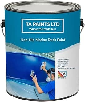T A Paints Ltd Non Slip Marine Boat Deck Paint Durable Anti Slip Coating Ideal For Boats Barges Ideal for Wood Metal Concrete Plywood & Timber (2.5L Tile Red)