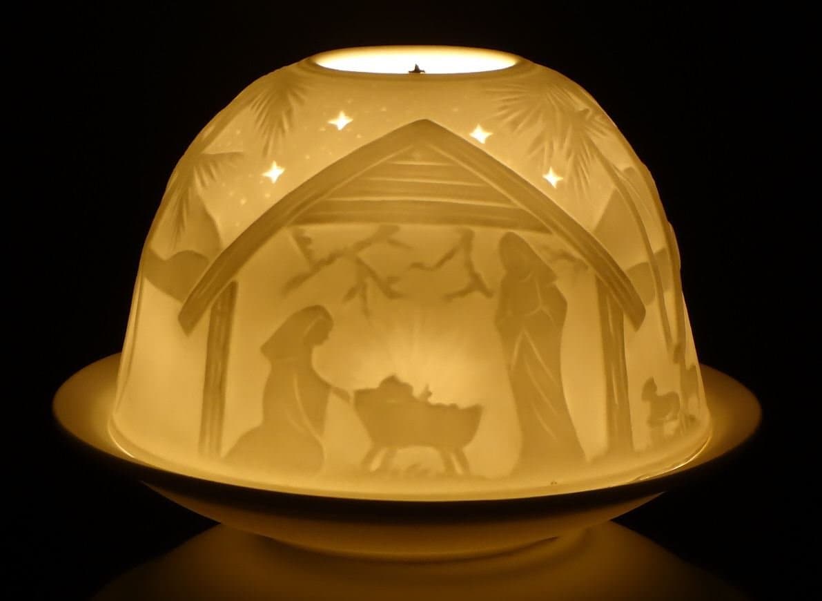 Welink Light-Glow Tealight Candle Holder, Nativity Scene