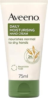 Aveeno Daily Moisturising Hand Cream for Sensitive Skin 75 ml, Pack of 2 - Nourishing Oat Formula for Deep Hydration and Long-Lasting Protection of Dry, Sensitive Hands