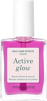 Active Glow™ Grape - Clear Lilac All In One Perfector Nail Polish & Care - Vegan & Made in France Ultra-Glowy 2 in 1 Nail Strengthener & Care - Plant-Based