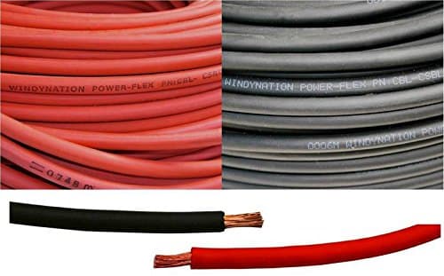 WINDYNATION 2/0 AWG 2/0 Gauge Red and Black Welding Lead & Car Battery Copper Cable Wire - Car, RV, Inverter, Solar, Battery