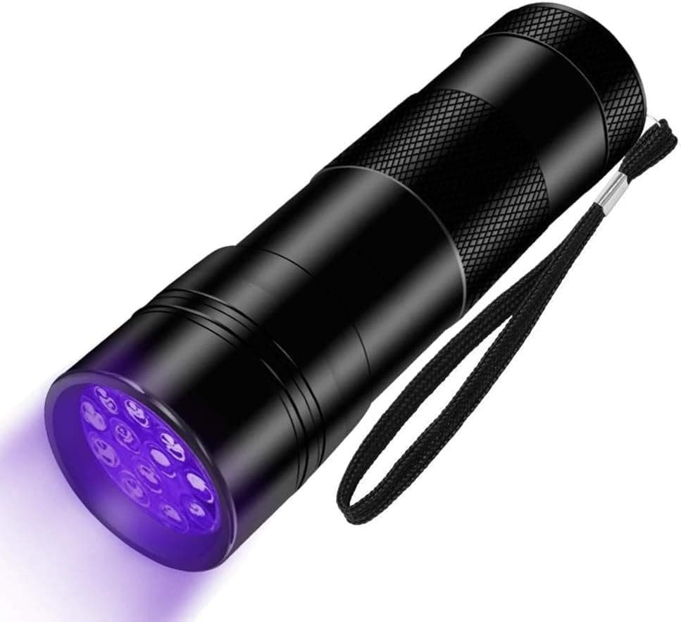 NEXT GEEK 395-400nm 12 LED UV Light Torch Flashlight Waterproo Ultraviolet UV Light (Metal)