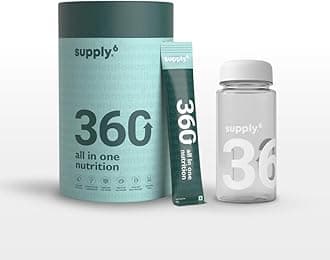Supply6 360 Ultimate Health Powder for Women & Men | Daily Supplement with 63+Vitamins, Minerals, Probiotics, and Superfoods | Daily Greens | Gut Health supplements, Energy, Immunity