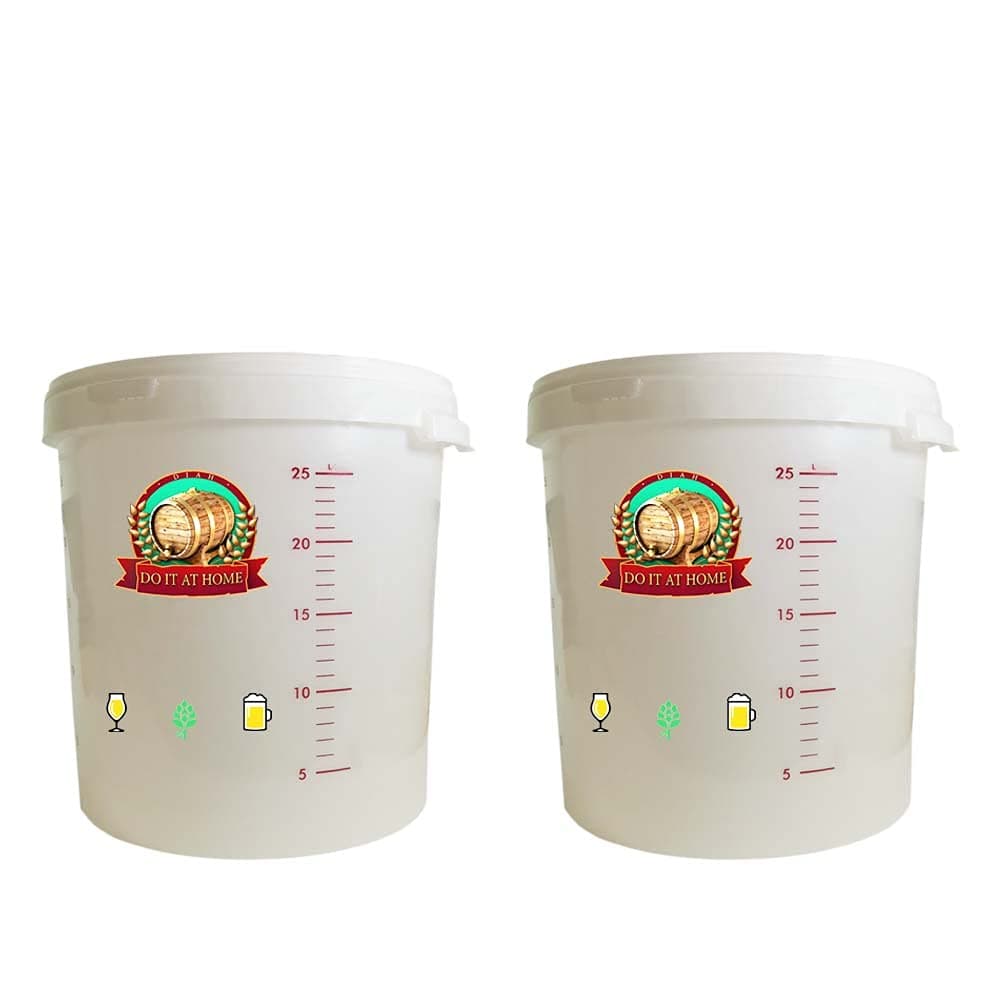 2X 30L Fermentation Bucket Set with Lids & Bungs - Complete Homebrew Fermenter Kit with Graduation Scale - BPA-Free Food Grade Plastic for DIY Wine, Beer, Cider