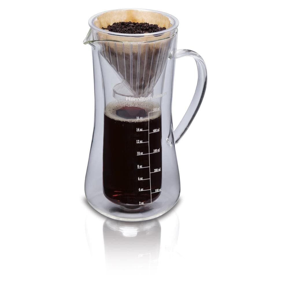 Pour Over Drip Coffee Maker, 17 Ounces, Glass Carafe