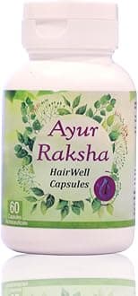 Ayur Raksha Hair Vitamin B7 (Biotin) Capsules, 60 Tablets for Healthy Hair Growth, Reduce Hair Falls, Dandruff | Biotin, Extract of Moringa, Guava and Agathi