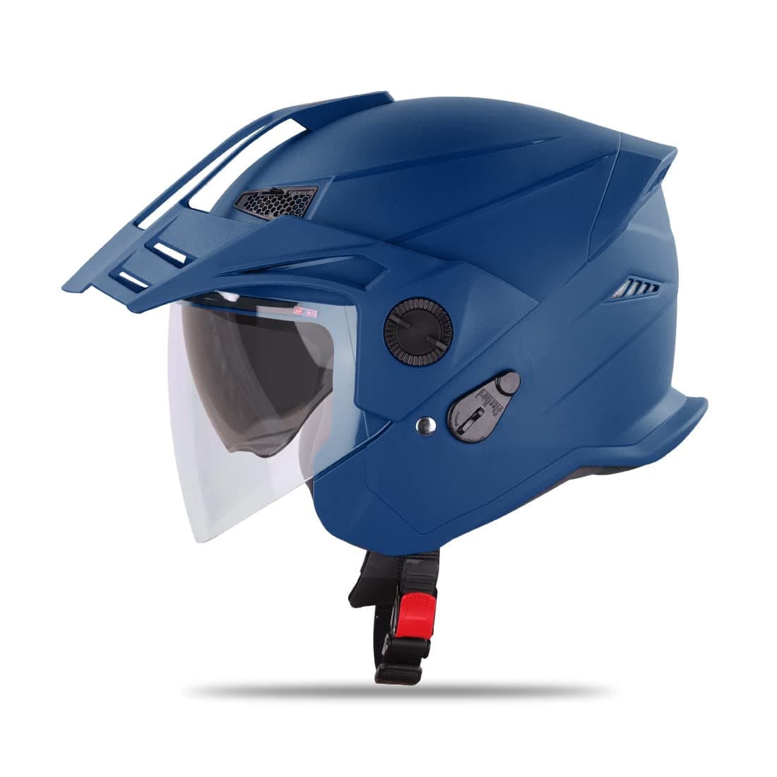 SBH-23 GT Plus Open Face ISI Certified Helmet with Inner Sun Shield (Medium 580 MM, Dashing Blue)