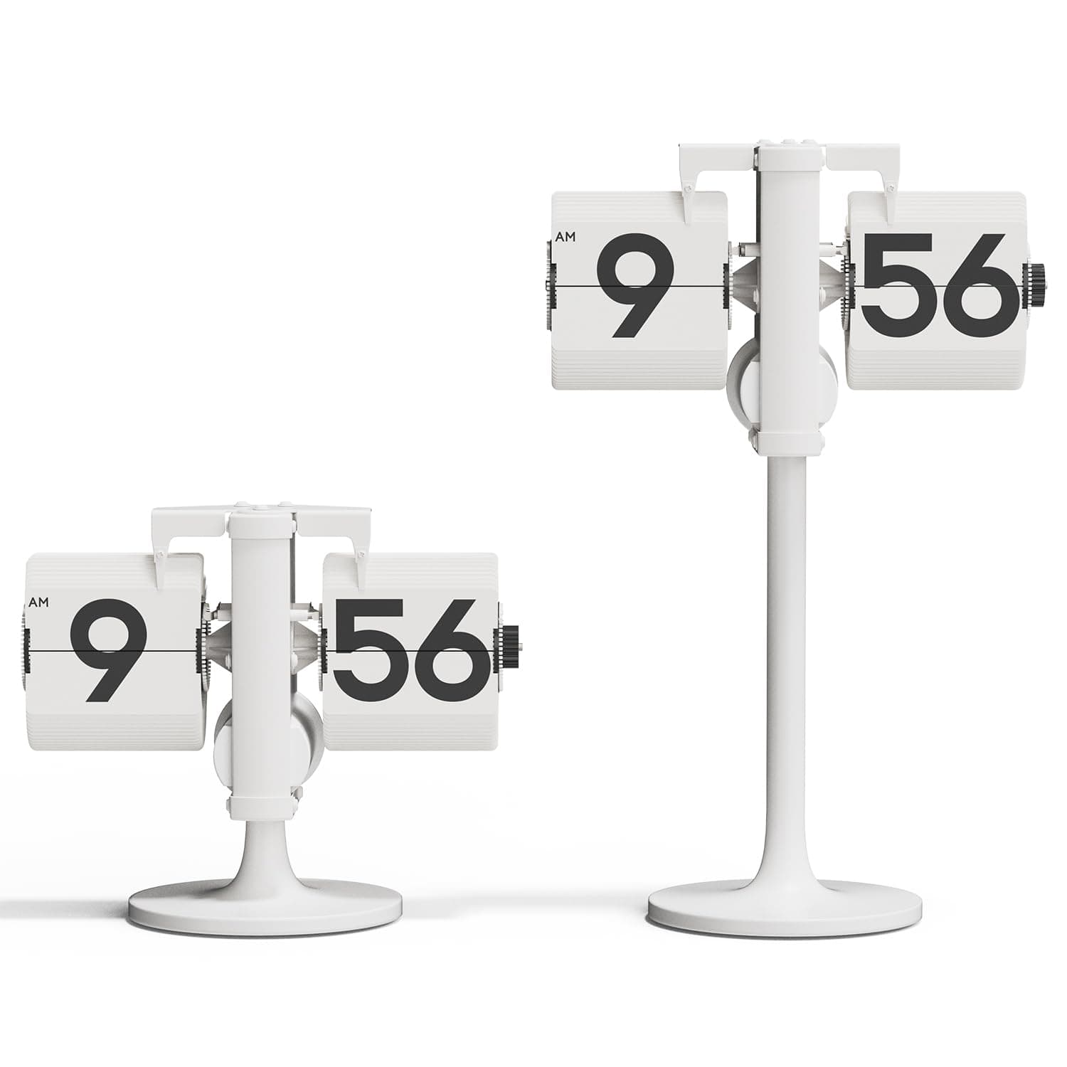 mooas Standing Height Adjustable Flip Desk (White), Retro Vintage Analog Design Flip Clock, Standing Clock for Home, Living Room, Office, School, Hotel