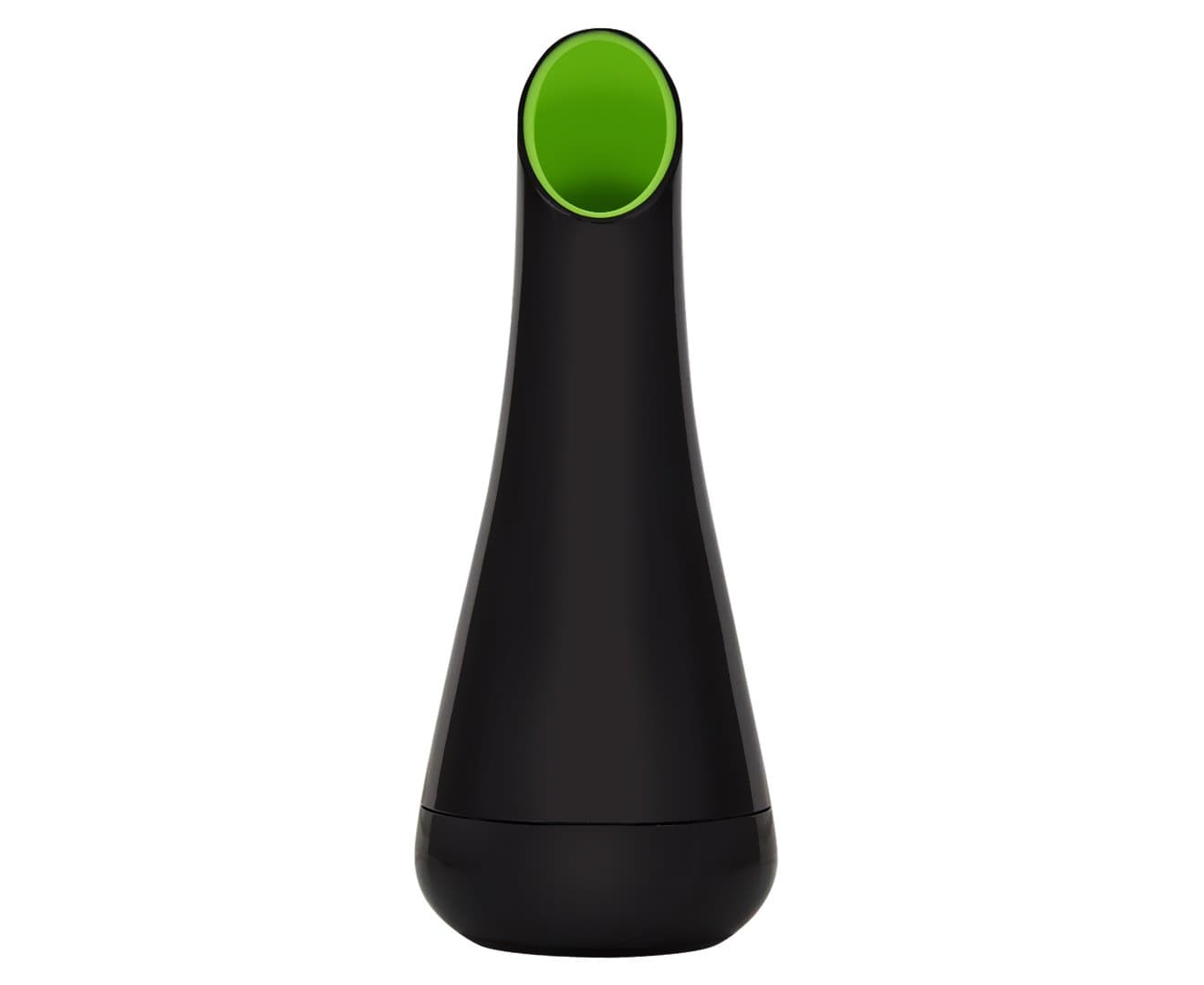 Fusionbrands SaltPod Mess-Free Table Friendly Pepper Mill Ceramic Grinder, Adjustable from Fine to Coarse Ground, Black/Green