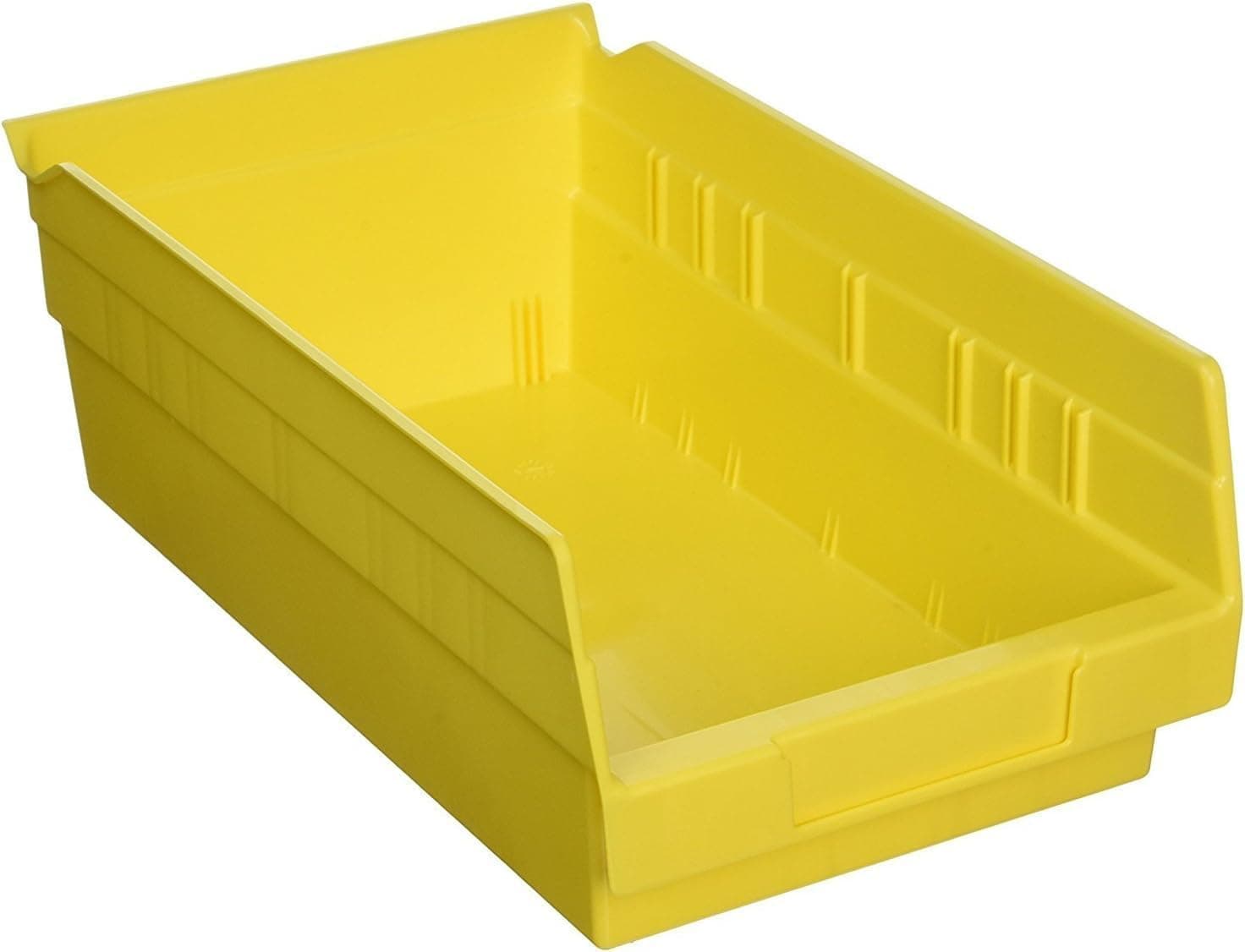 Akro-Mils 30130 Plastic Shelf Bins, Heavy Duty Storage Bins for Garage, Closet, and Drawer Organization, 12" x 6-1/2" x 4", Yellow, 12-Pack