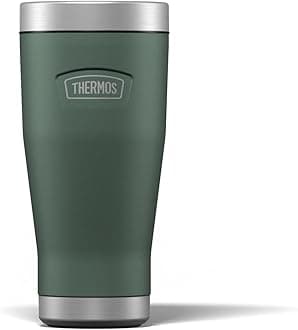 Thermos - Icon Rock Cap Green Travel Tumbler (470ml), Reusable Insulated Stainless Steel Coffee Cup for Hot or Cold Drinks, Vacuum Sealed Water Flask with a Leak-Proof Lid, 7hr Hot/22hr Cold