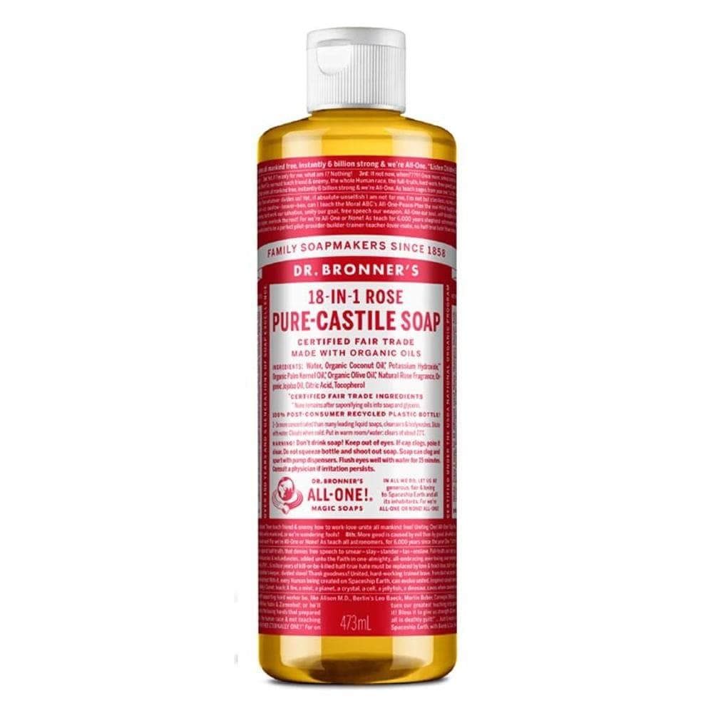 Dr Bronner's, Soap Castile Liquid Rose Made With Oils Fair Trade, 16 Fl Oz