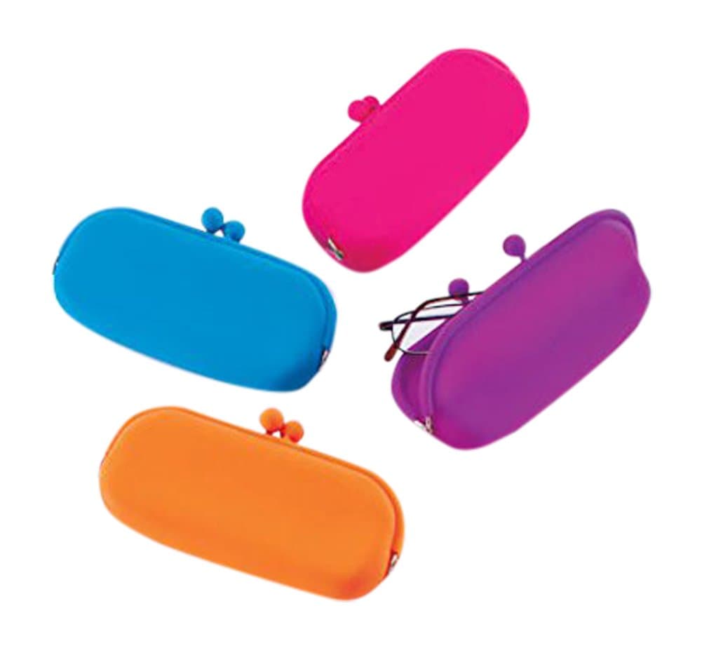 Silicon Eyeglass Cases - Pack of 4 different colors - blue.orange,pink and purple